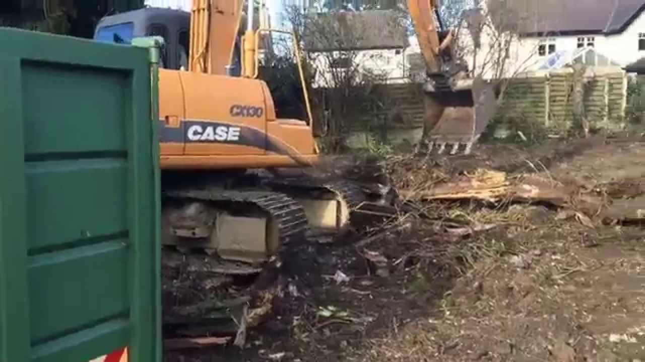 more work for site clearance in oxford - image shows our jcb machine clearing an area for a new build