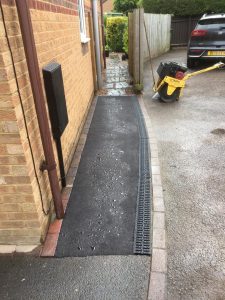 Tarmac path with new drainage channels