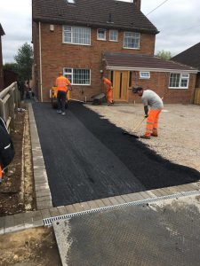 tarmac being rolled on new driveway in oxford