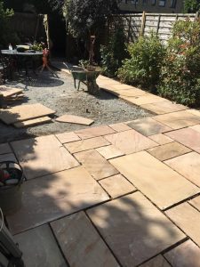 new patio in oxford being constructed
